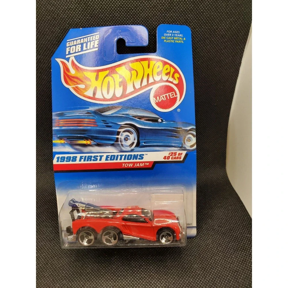 1998 Hot Wheels Car Tow Jam Truck 658 Red 25 First Editions